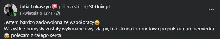 Opinia klienta 1